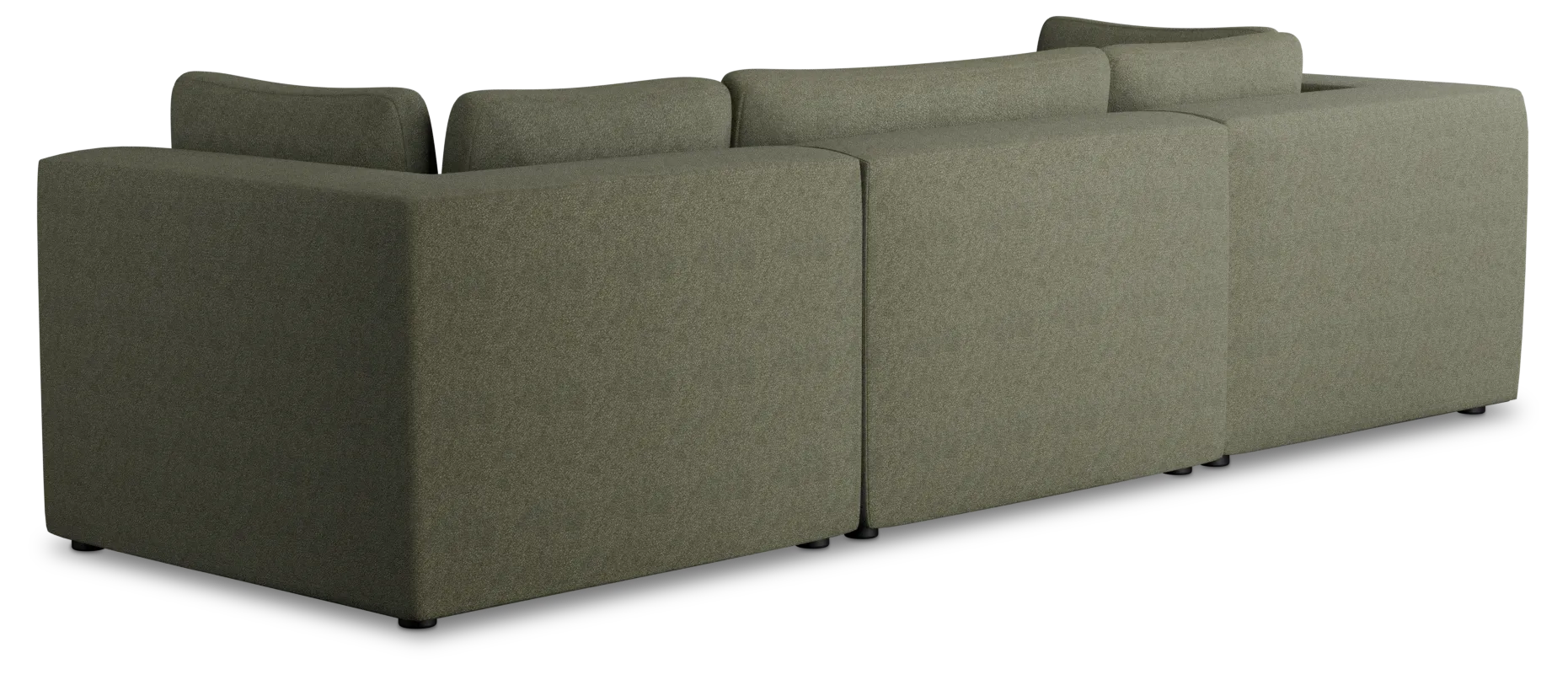 Destin Sutton Green Fabric 4-piece Bumper Sectional