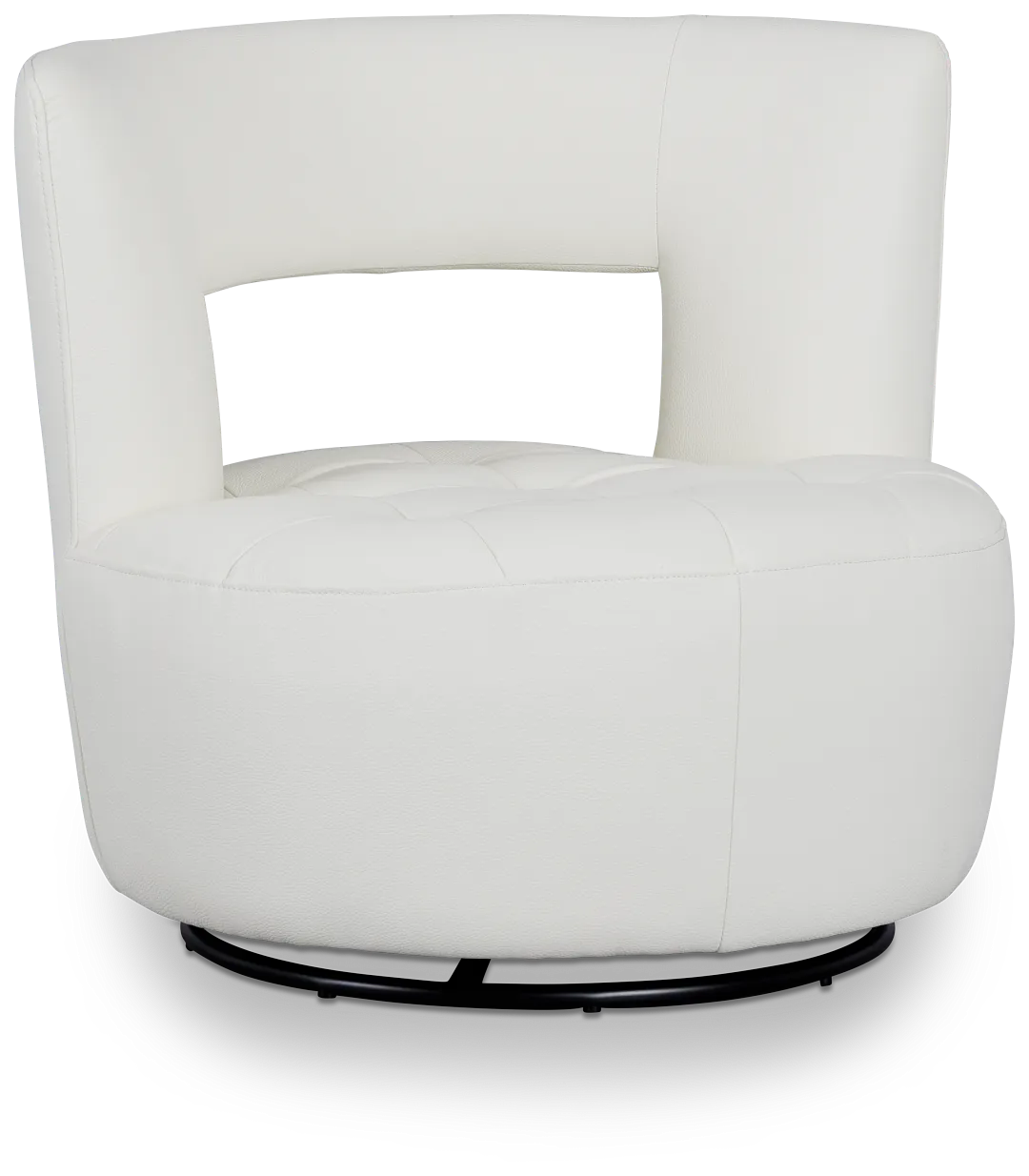 Zion White Micro Swivel Accent Chair