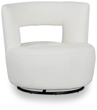 Zion White Micro Swivel Accent Chair