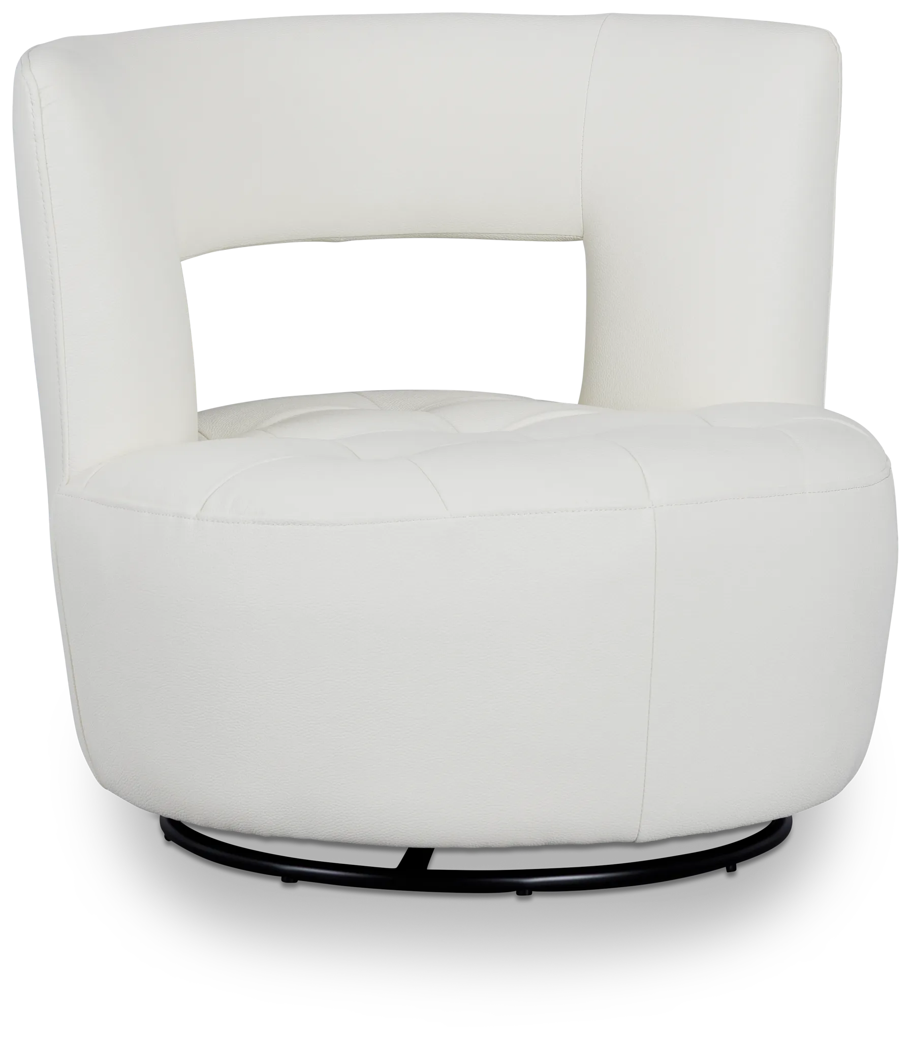 Zion White Micro Swivel Accent Chair