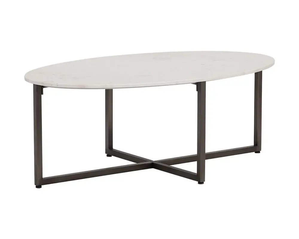 Risa White Marble Oval Coffee Table Risa White Marble Oval Coffee Table
