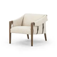 Beckner Light Beige Fabric Accent Chair
