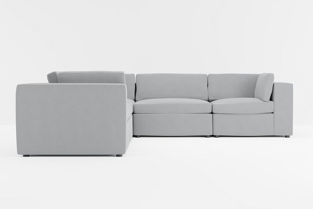 Destin Revenue Gray Fabric 5-piece Modular Sectional