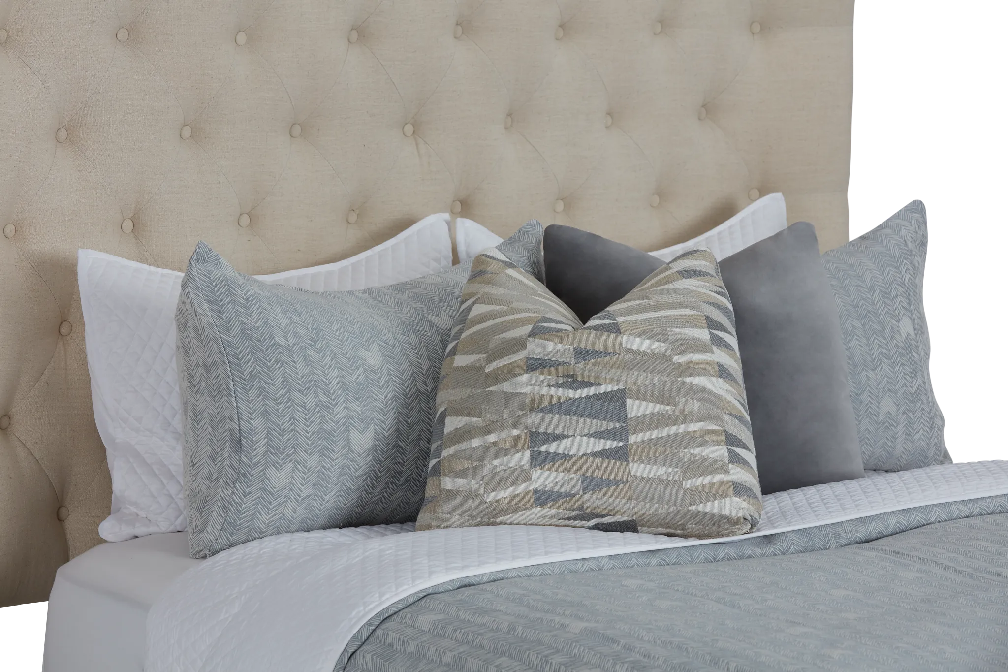 Rylee Beige Uph Platform Storage Bed