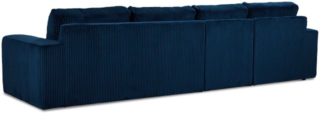 Charlie Dark Blue Fabric Small Left Chaise Sectional