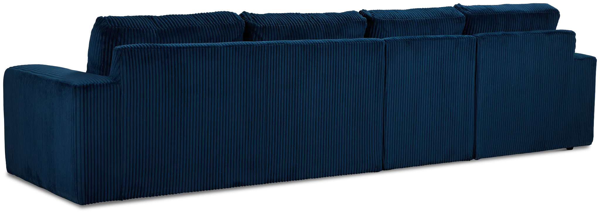 Charlie Dark Blue Fabric Small Left Chaise Sectional