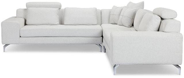 Onyx Light Gray Fabric Small Two-arm Sectional