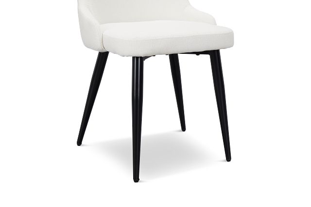 Andover White Curved Upholstered Side Chair