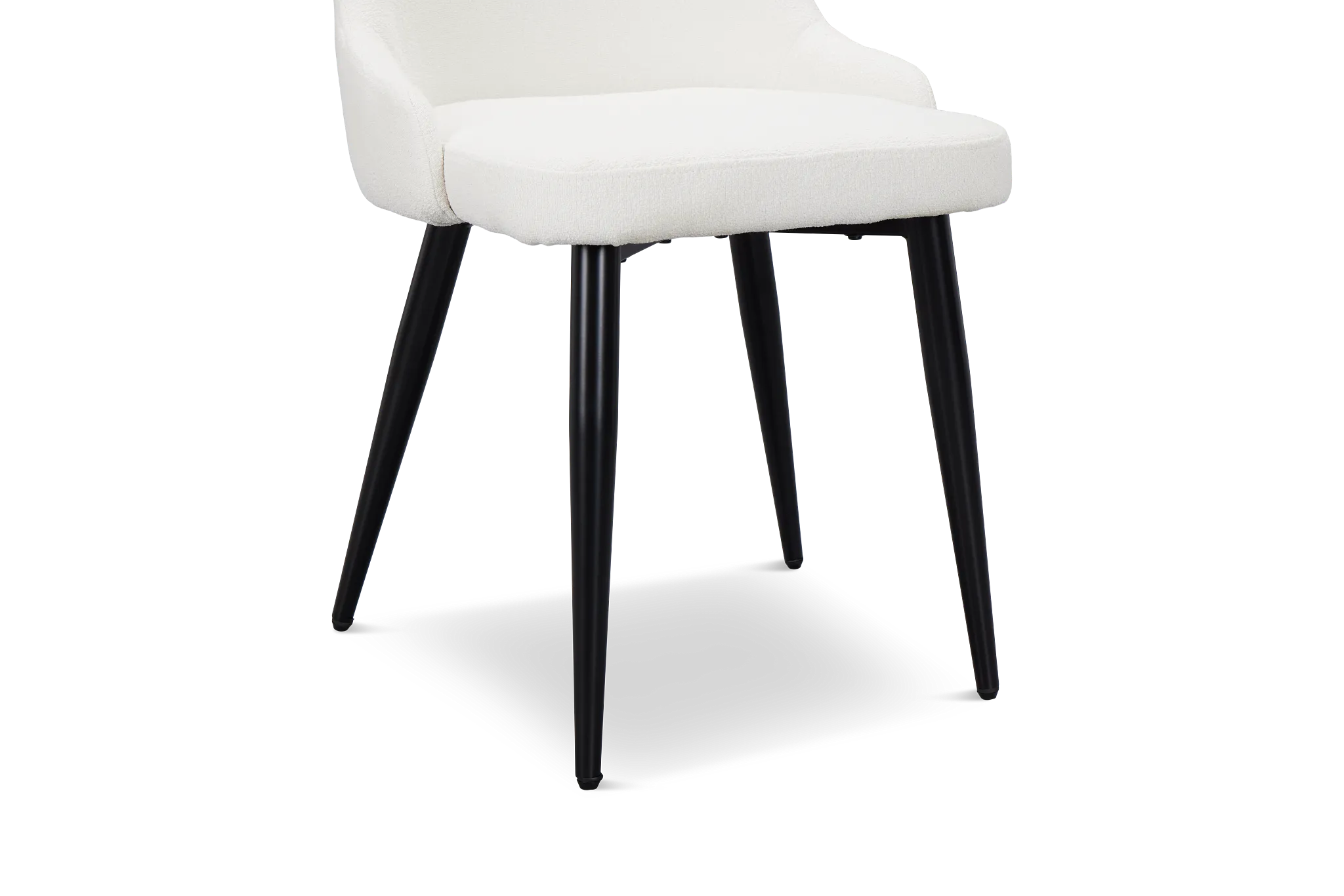 Andover White Curved Upholstered Side Chair