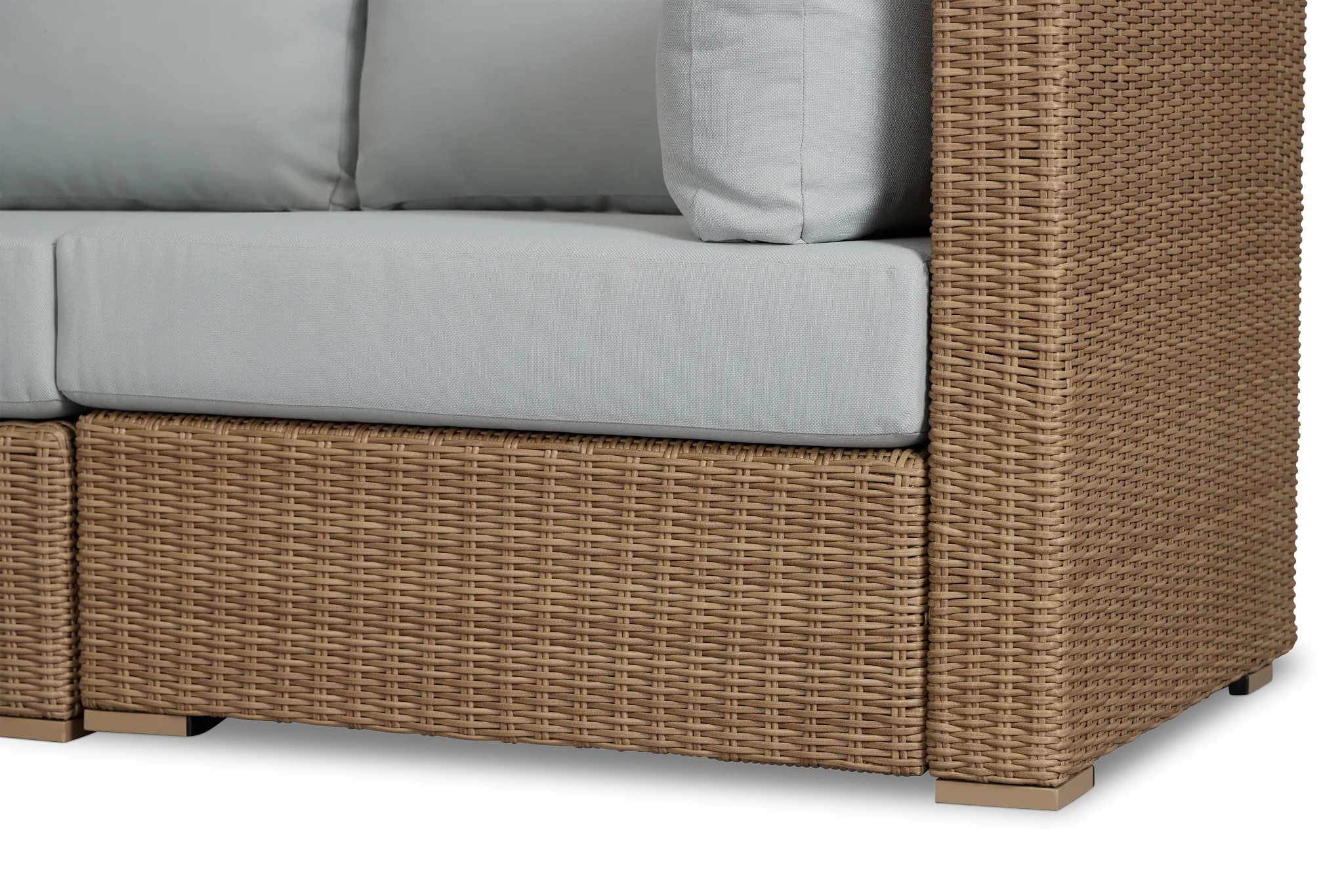 Montecito Light Tone 5-piece Modular Sectional With Light Blue Cushions