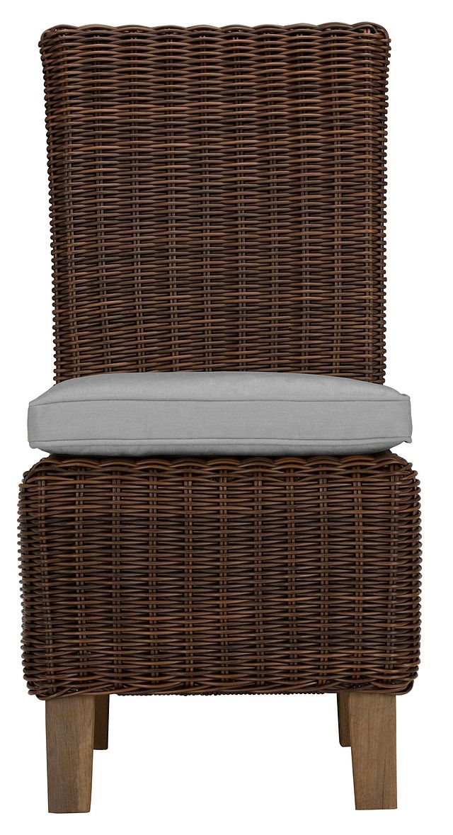 Canyon Dark Brown Gray Woven Side Chair