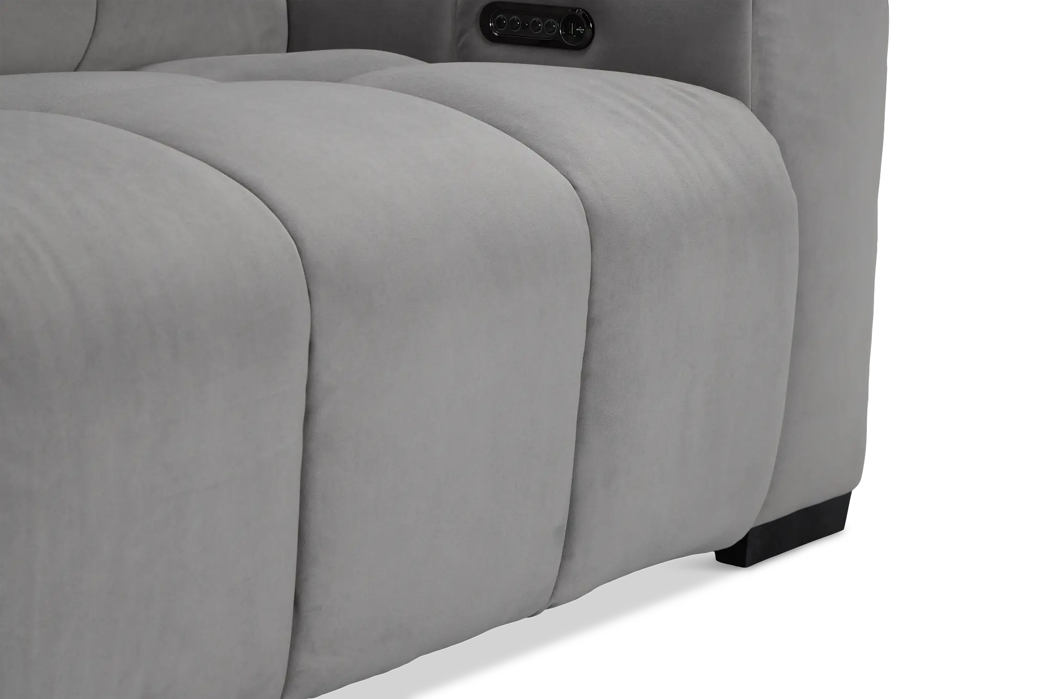 Gemma Light Gray Velvet Medium Triple Power 2-arm Sectional Gemma Light Gray Velvet Medium Triple Power 2-arm Sectional