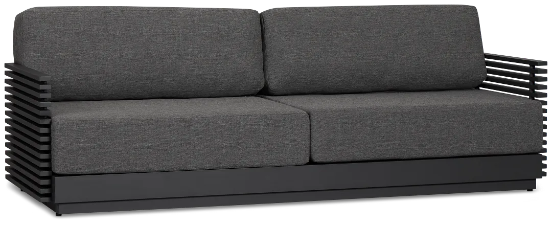 Monterey Black Aluminum Sofa With Gray Cushions