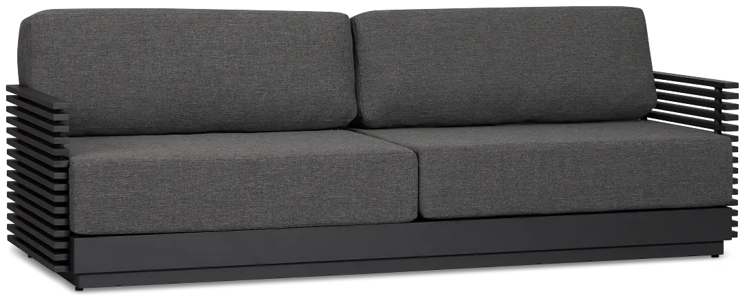 Monterey Black Aluminum Sofa With Gray Cushions Monterey Black Aluminum Sofa With Gray Cushions