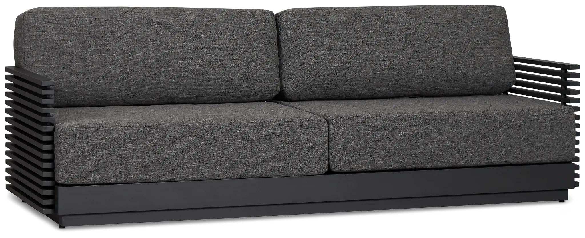 Monterey Black Aluminum Sofa With Gray Cushions