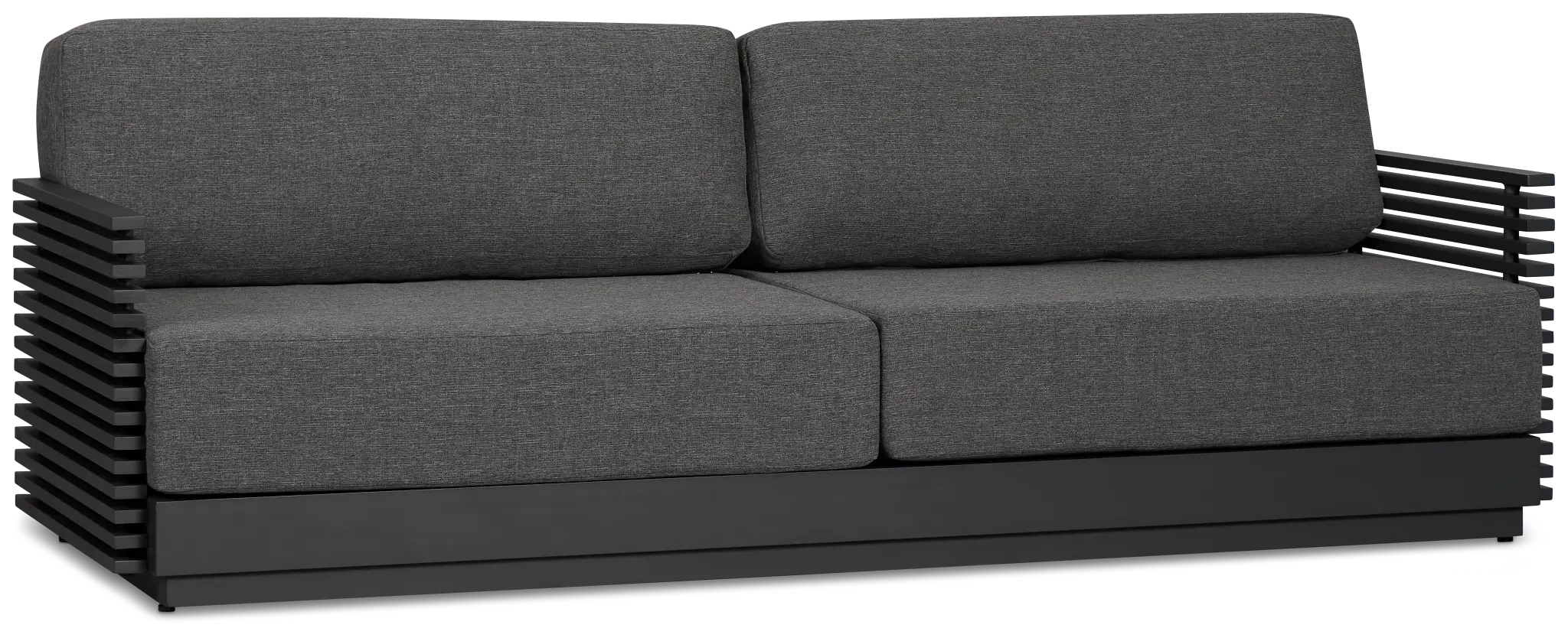 Monterey Black Aluminum Sofa With Gray Cushions Monterey Black Aluminum Sofa With Gray Cushions