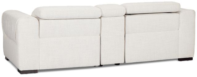 Ellis Light Beige Fabric Power Reclining Console Sofa