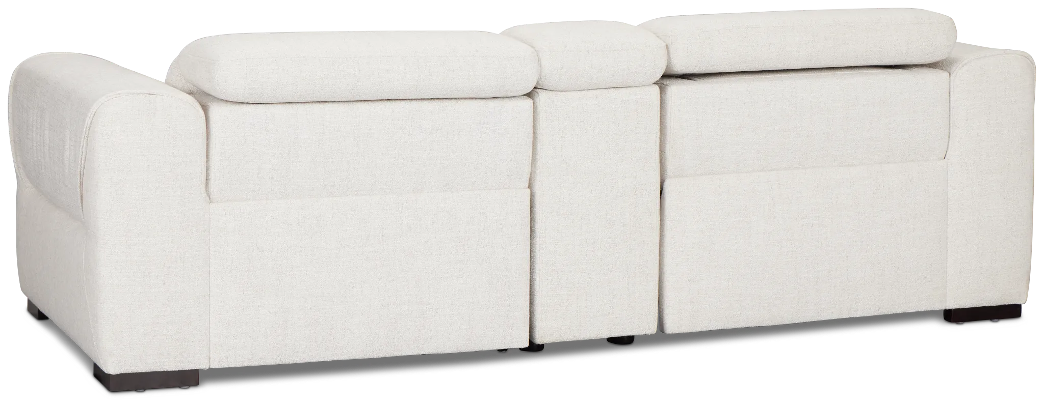 Ellis Light Beige Fabric Power Reclining Console Sofa