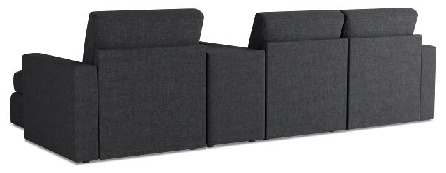 Citymod Dark Gray Fabric Small Right Chaise Sectional With Media Console