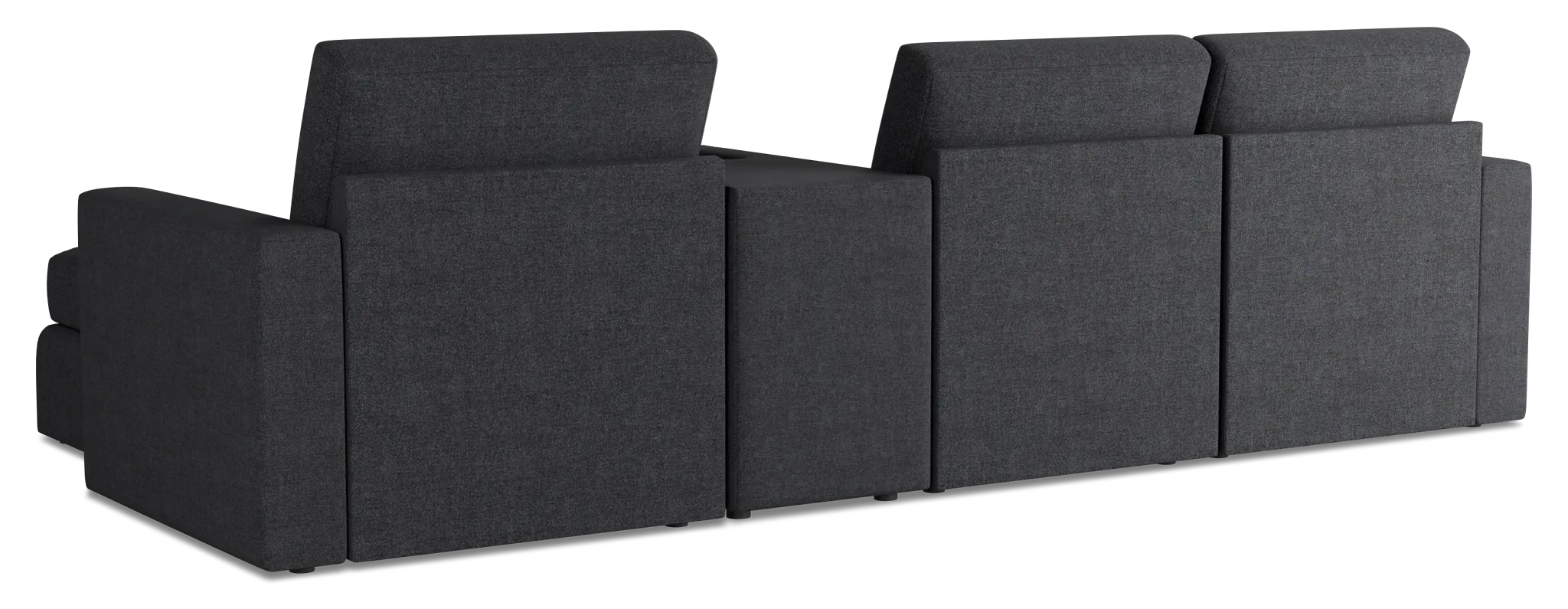 Citymod Dark Gray Fabric Small Right Chaise Sectional With Media Console