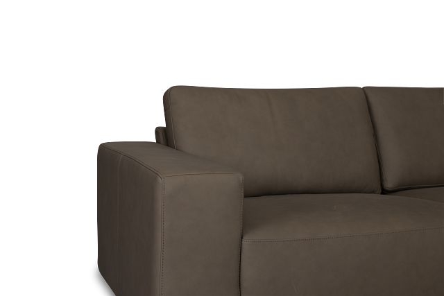 Kellan Dark Gray Leather Large Two-arm Sectional