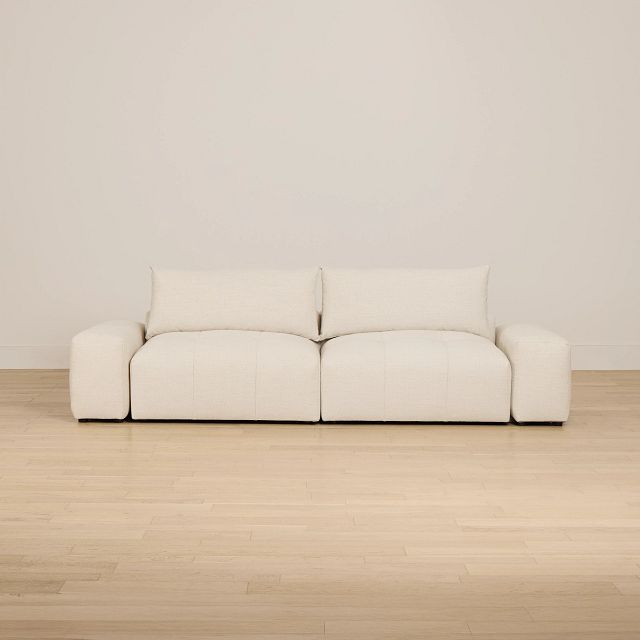 Remi Light Beige Fabric 2-piece Modular Sofa