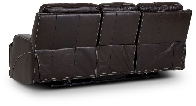 Valor Dark Brown Leather Power Reclining Sofa