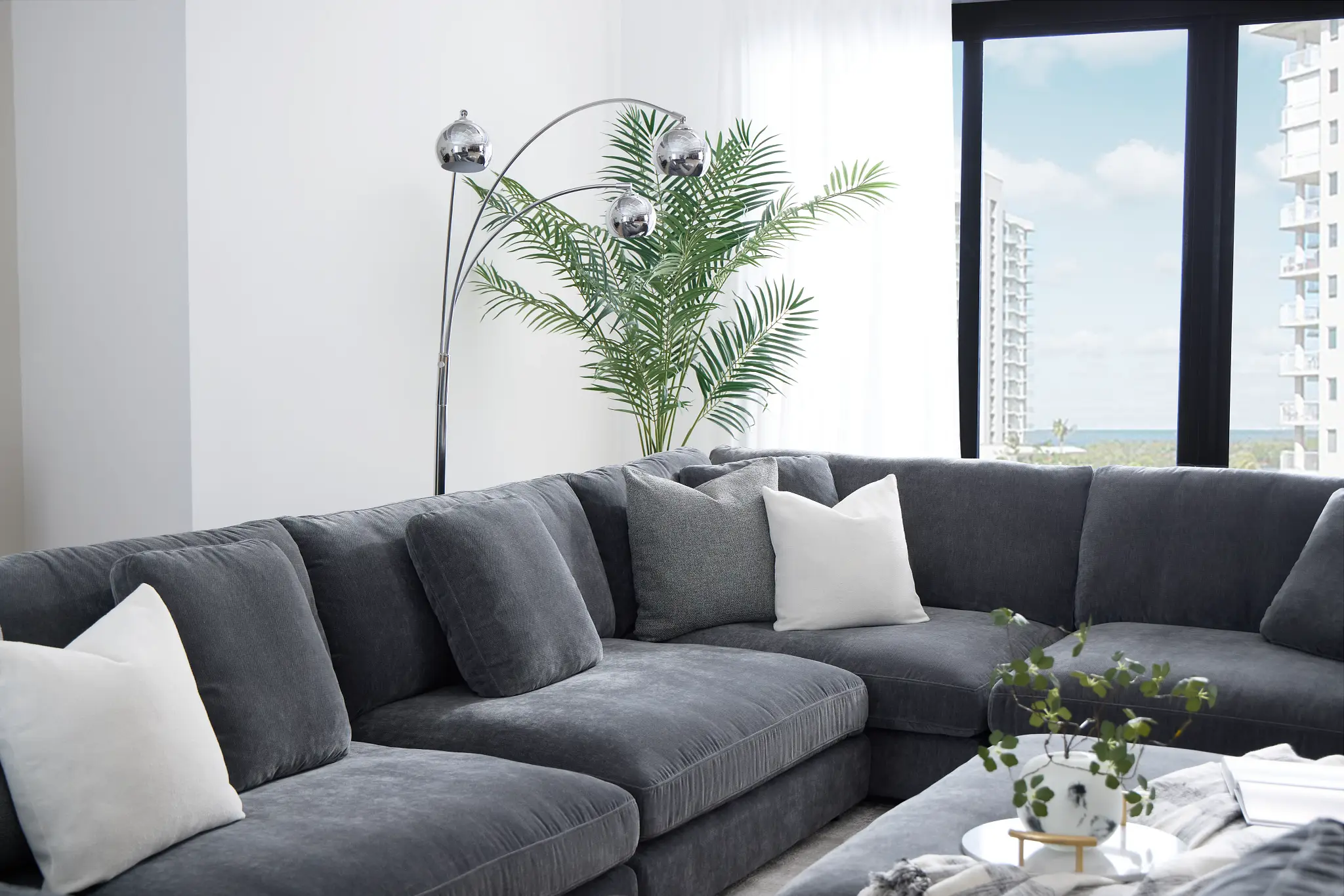Lounge Dark Gray Fabric U-shaped Sectional Lounge Dark Gray Fabric U-shaped Sectional