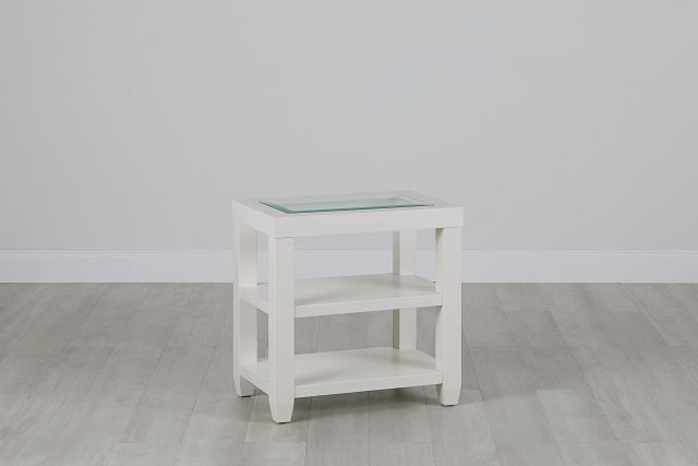 Hurley White Chairside Table