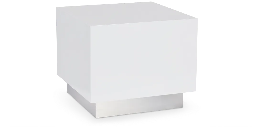 Camila White Square End Table