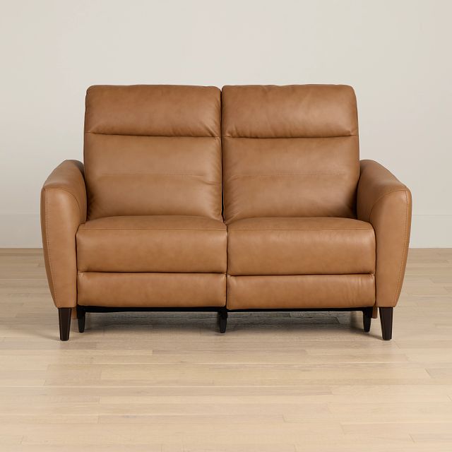 Keaton Brown Lthr/vinyl Power Reclining Loveseat W/ Power Headrest