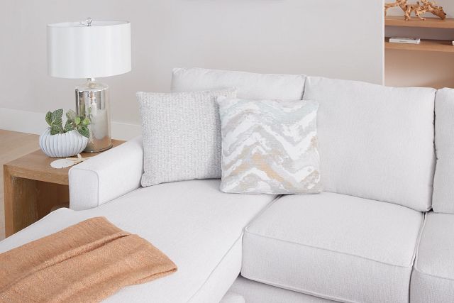 Avalon White Fabric Left Chaise Sectional