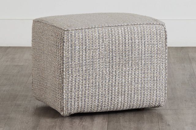 Webcam Gray Fabric Accent Pouf