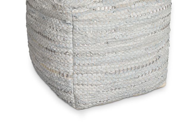 Ayana Silver Accent Pouf