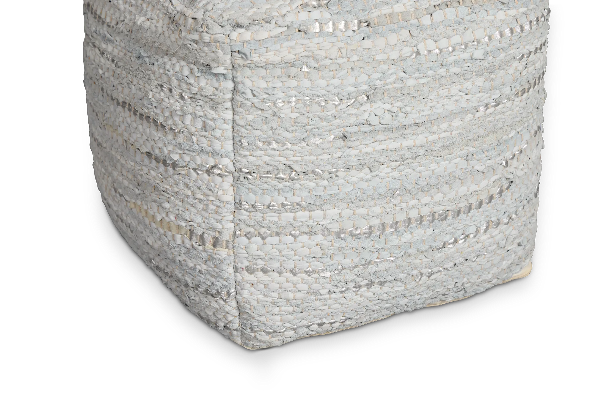 Ayana Silver Accent Pouf