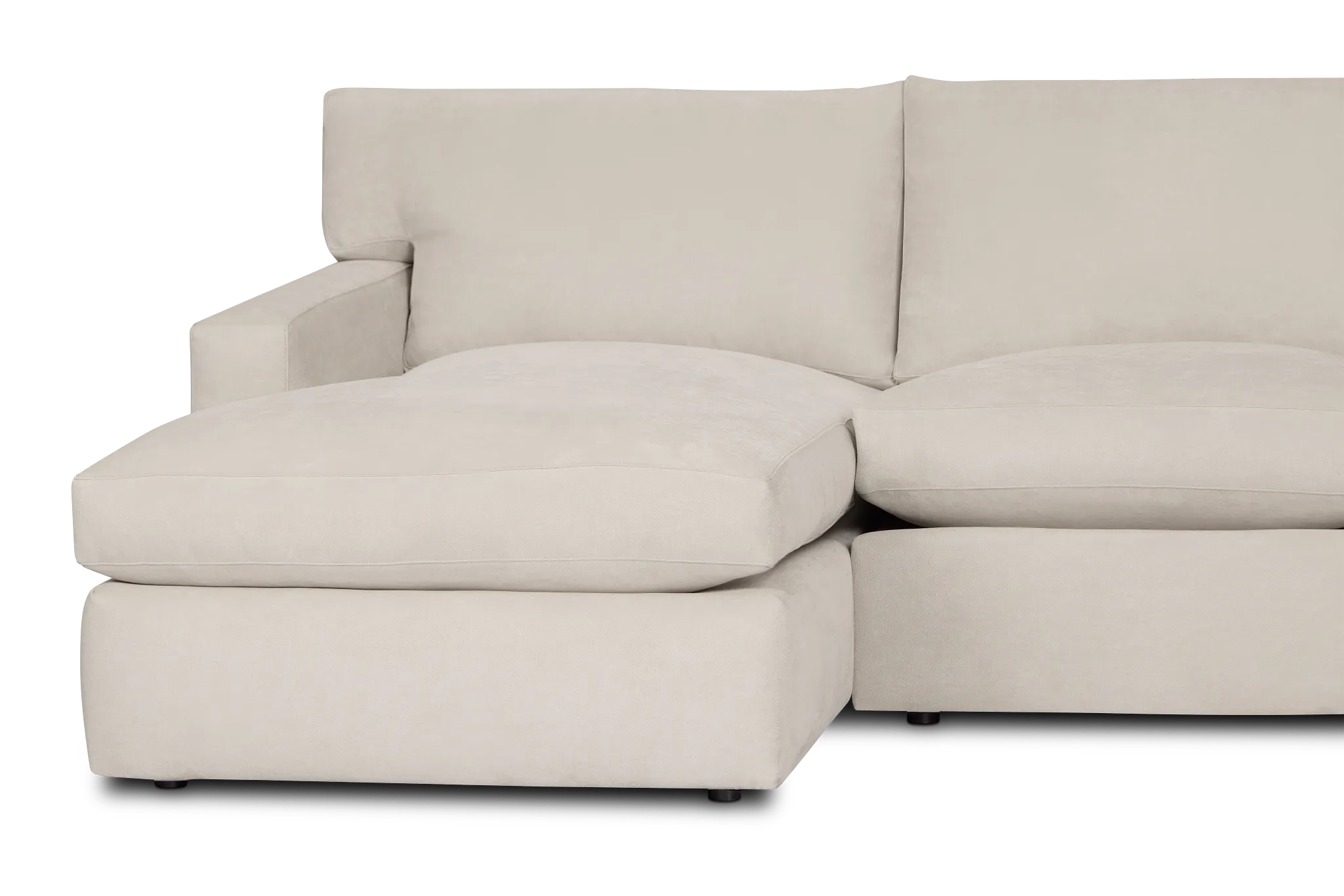 Hudson Gray Fabric Large Left Chaise Sectional
