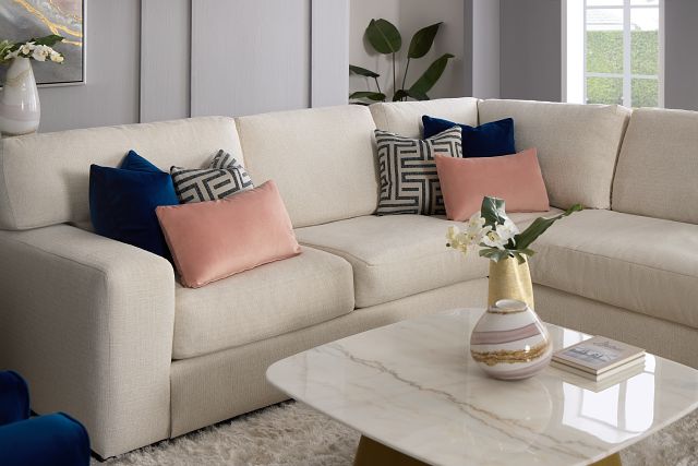 Veronica White Down Right Bumper Sectional