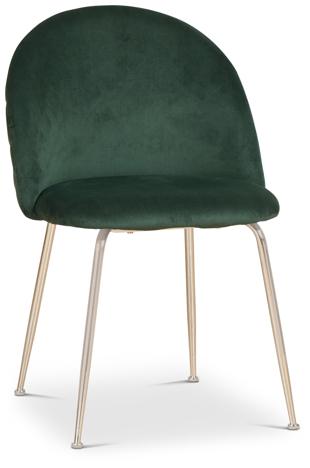 Capri Dark Green Velvet Upholstered Side Chair W/ Chrome Legs