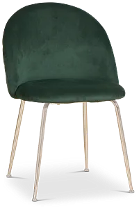 Capri Dark Green Velvet Upholstered Side Chair W/ Chrome Legs
