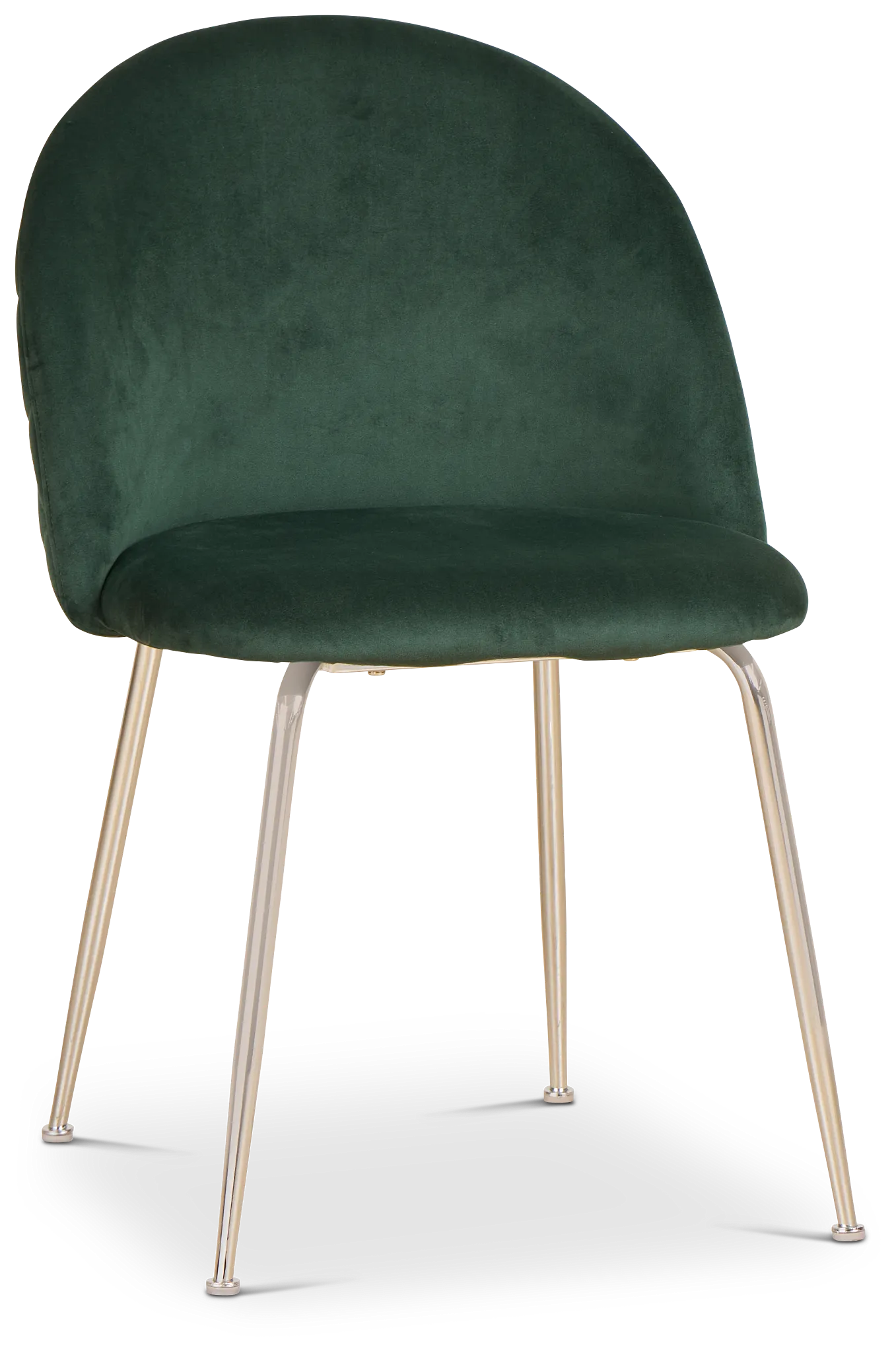Capri Dark Green Velvet Upholstered Side Chair W/ Chrome Legs