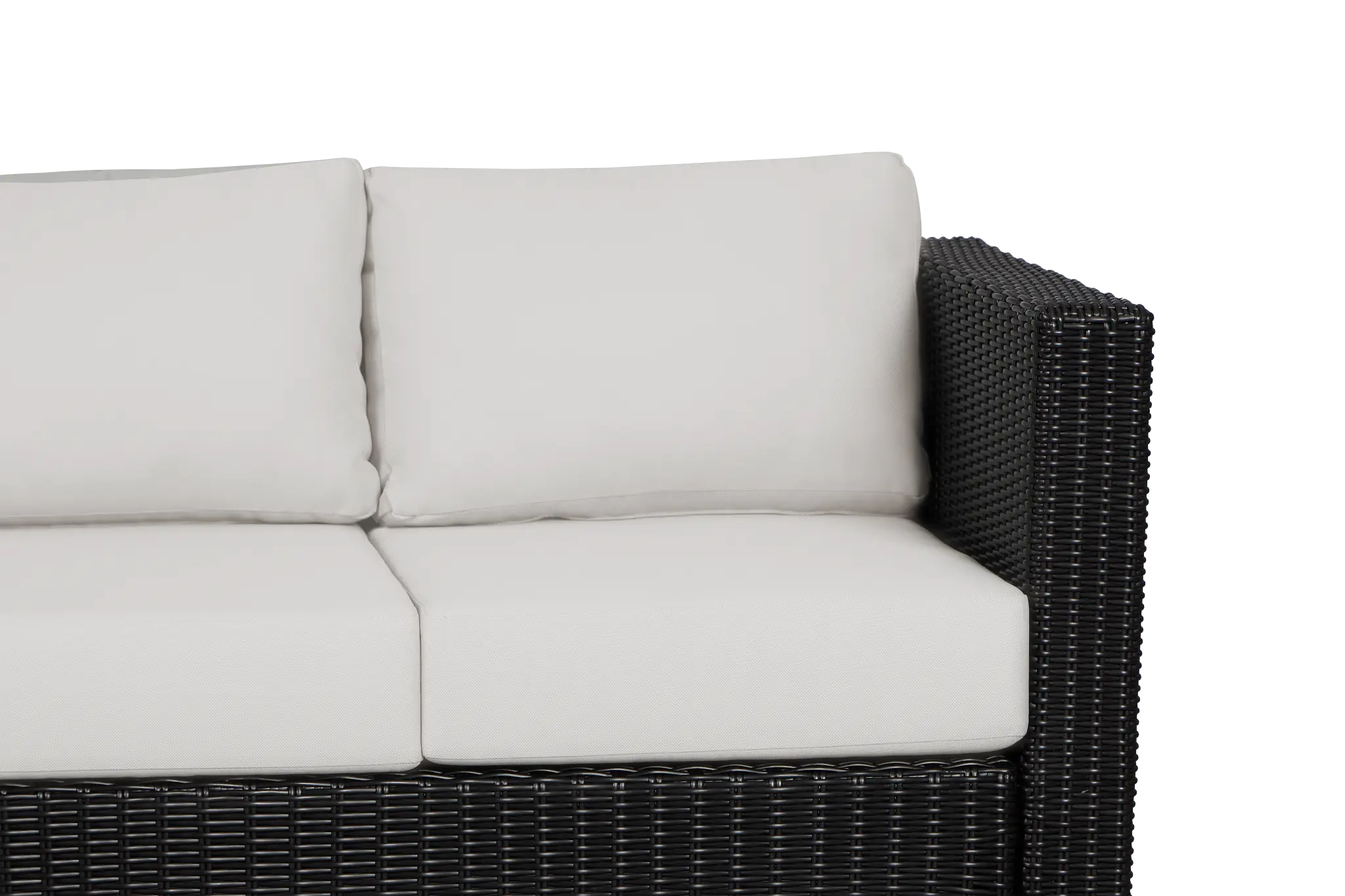 Montecito Black Sofa With Light Beige Cushions Montecito Black Sofa With Light Beige Cushions