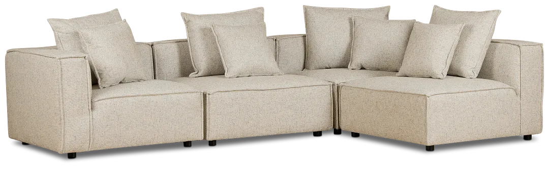 Tatum Beige Fabric 4-piece Modular Sectional