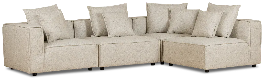 Tatum Beige Fabric 4-piece Modular Sectional Tatum Beige Fabric 4-piece Modular Sectional