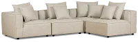 Tatum Beige Fabric 4-piece Modular Sectional