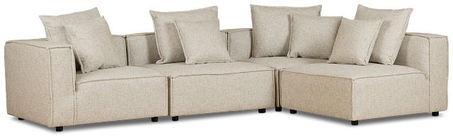 Tatum Beige Fabric 4-piece Modular Sectional