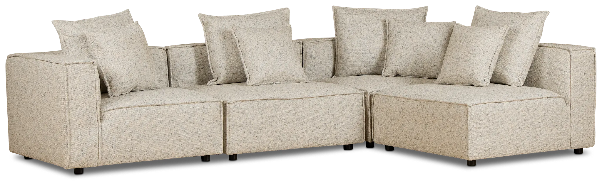Tatum Beige Fabric 4-piece Modular Sectional