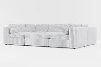 Destin Sea Lane Dark Blue Fabric 6-piece Pit Sectional