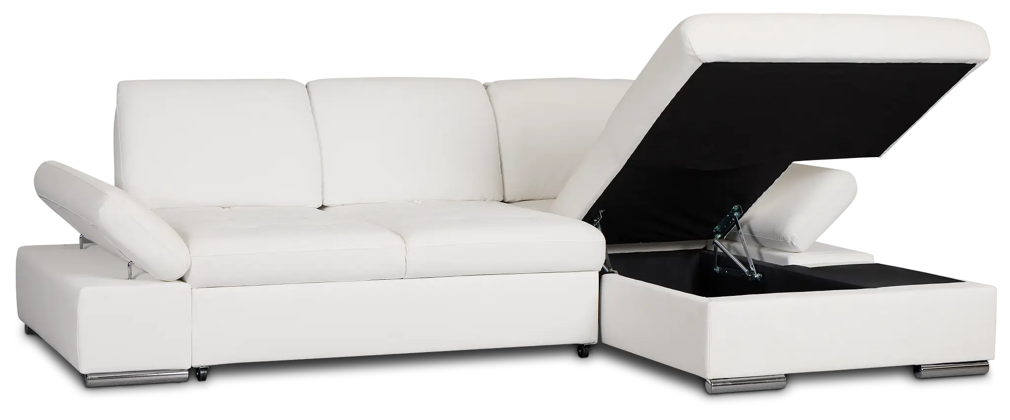 Eden White Micro Right Chaise Sleeper Sectional Eden White Micro Right Chaise Sleeper Sectional