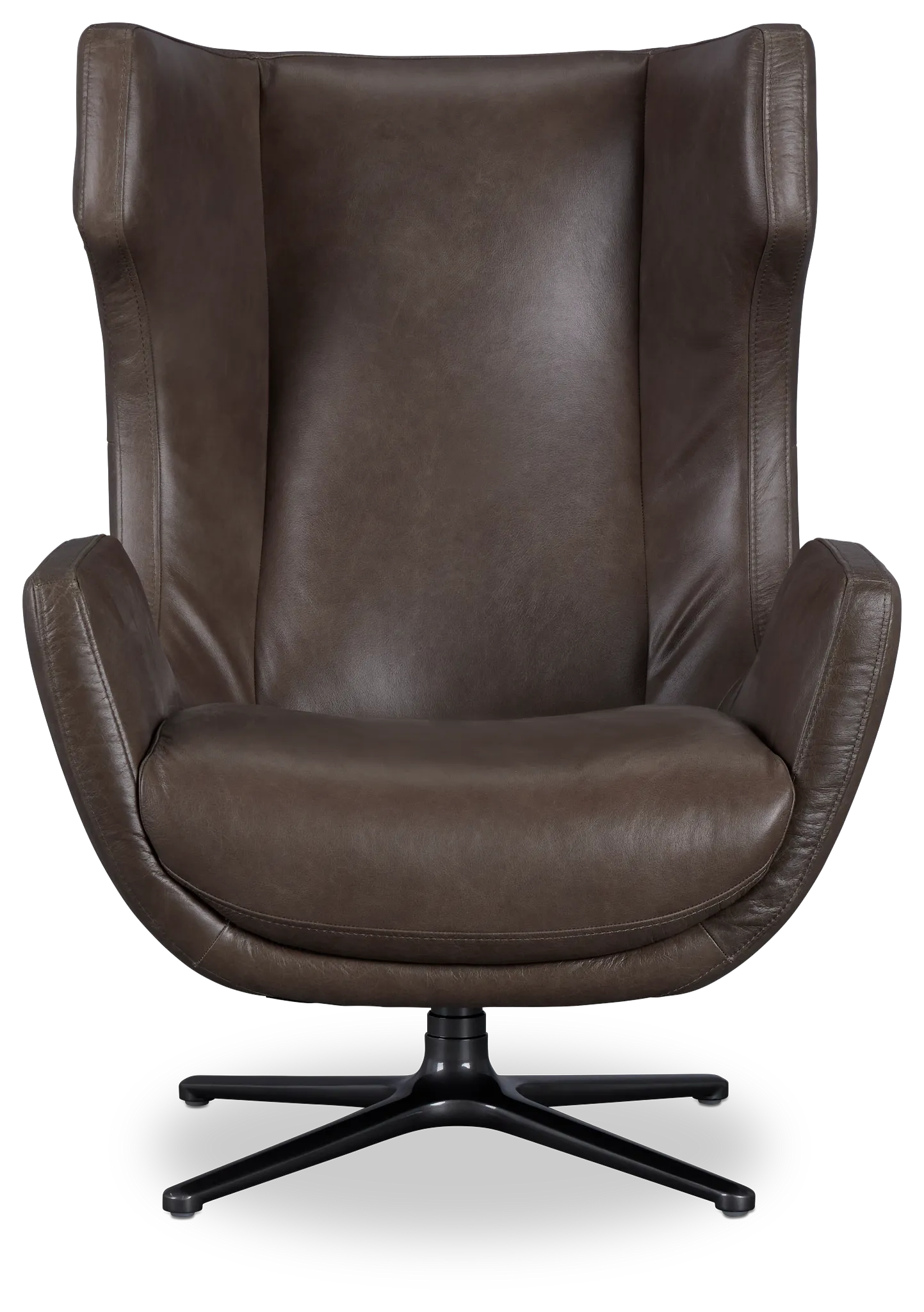 Penn Dark Gray Leather Swivel Accent Chair