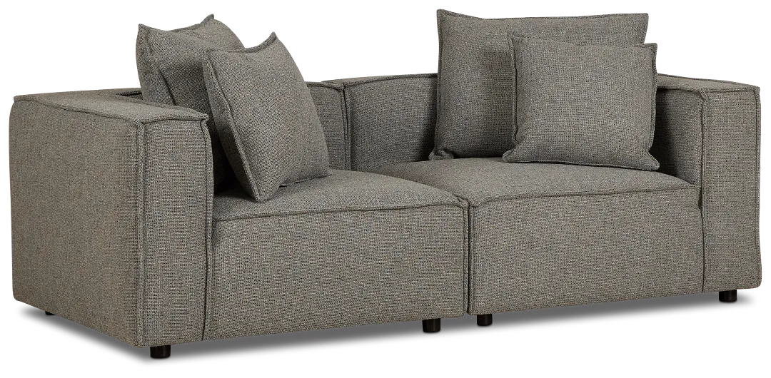 Tatum Gray Fabric 2-piece Modular Sofa